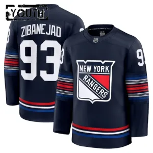 Fanatics New York Rangers Mika Zibanejad Lasten Pelipaita 2024-2025 Kolmos Premium Navy