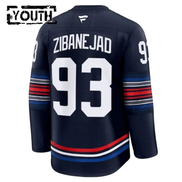 Fanatics New York Rangers Mika Zibanejad Lasten Pelipaita 2024-2025 Kolmos Premium Navy