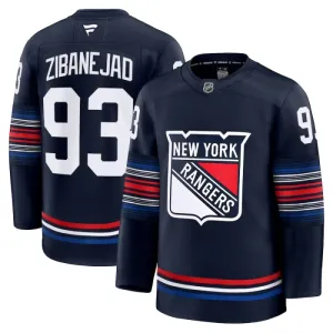 Fanatics New York Rangers Mika Zibanejad Pelipaita 2024-2025 Kolmos Premium Navy