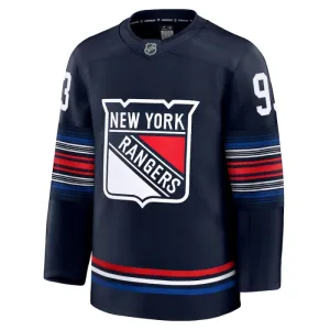 Fanatics New York Rangers Mika Zibanejad Pelipaita 2024-2025 Kolmos Premium Navy