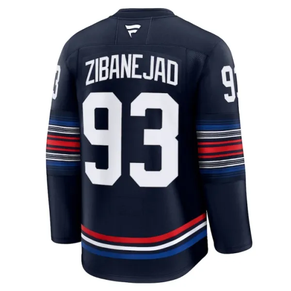 Fanatics New York Rangers Mika Zibanejad Pelipaita 2024-2025 Kolmos Premium Navy