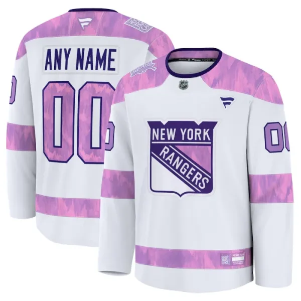 Fanatics New York Rangers Pelipaita 2024-2025 Hockey Fights Cancer Practice Valkoinen ( Omalla Nimellä ) Fanatics New York Rangers Pelipaita 2024-2025 Hockey Fights Cancer Practice Valkoinen ( Omalla Nimellä )