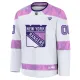 Fanatics New York Rangers Pelipaita 2024-2025 Hockey Fights Cancer Practice Valkoinen ( Omalla Nimellä )