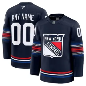 Fanatics New York Rangers Pelipaita 2024-2025 Kolmos Premium Navy ( Omalla Nimellä )