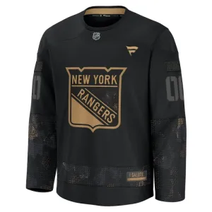 Fanatics New York Rangers Pelipaita 2024-2025 Military Appreciation Practice Musta ( Omalla Nimellä )