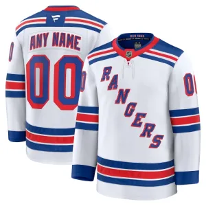 Fanatics New York Rangers Pelipaita 2024-2025 Vieras Premium Valkoinen ( Omalla Nimellä )