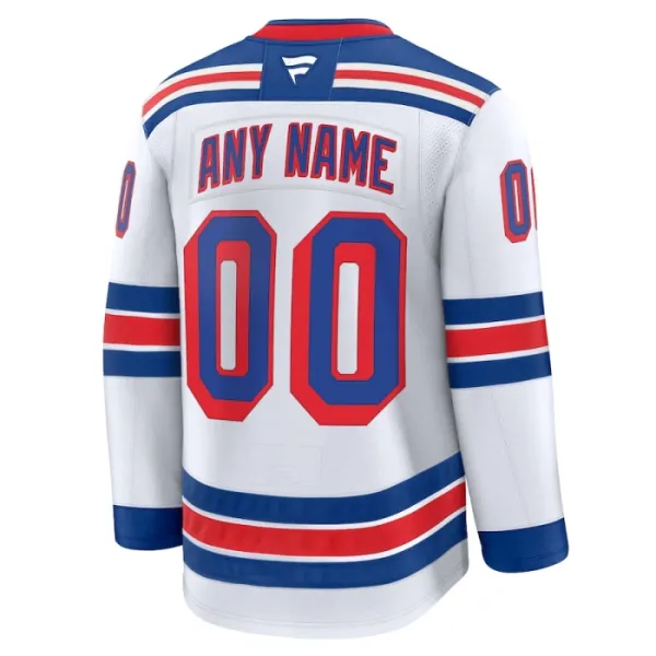 Fanatics New York Rangers Pelipaita 2024-2025 Vieras Premium Valkoinen ( Omalla Nimellä )
