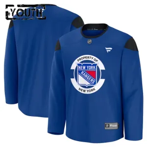 Fanatics New York Rangers Team Lasten Pelipaita 2024-2025 Practice Sininen ( Omalla Nimellä )