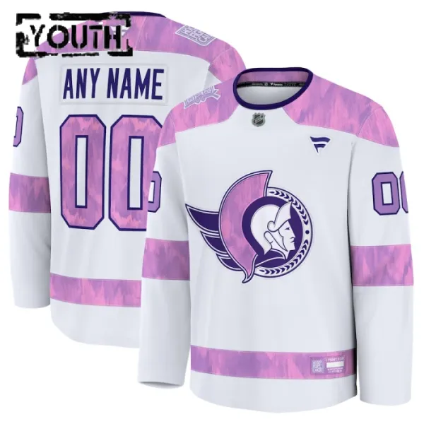 Fanatics Ottawa Senators Lasten Pelipaita 2024-2025 Hockey Fights Cancer Practice Valkoinen ( Omalla Nimellä ) Fanatics Ottawa Senators Lasten Pelipaita 2024-2025 Hockey Fights Cancer Practice Valkoinen ( Omalla Nimellä )