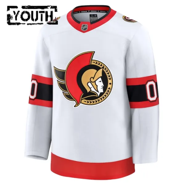 Fanatics Ottawa Senators Lasten Pelipaita 2024-2025 Vieras Premium Valkoinen ( Omalla Nimellä )