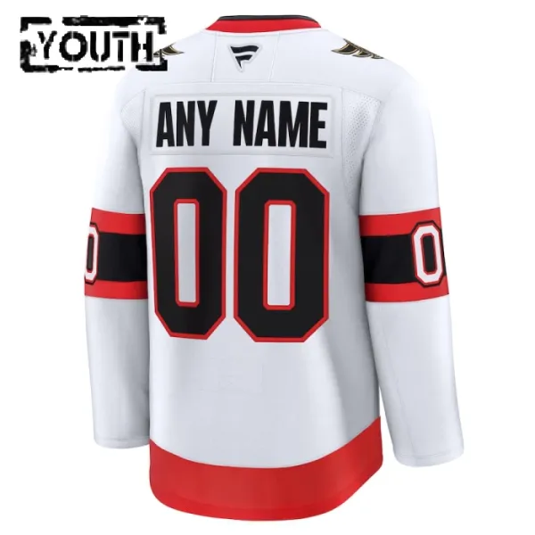 Fanatics Ottawa Senators Lasten Pelipaita 2024-2025 Vieras Premium Valkoinen ( Omalla Nimellä )