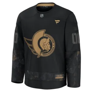 Fanatics Ottawa Senators Pelipaita 2024-2025 Military Appreciation Practice Musta ( Omalla Nimellä )
