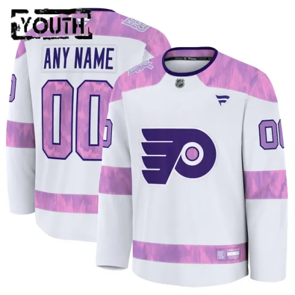 Fanatics Philadelphia Flyers Lasten Pelipaita 2024-2025 Hockey Fights Cancer Practice Valkoinen ( Omalla Nimellä ) Fanatics Philadelphia Flyers Lasten Pelipaita 2024-2025 Hockey Fights Cancer Practice Valkoinen ( Omalla Nimellä )