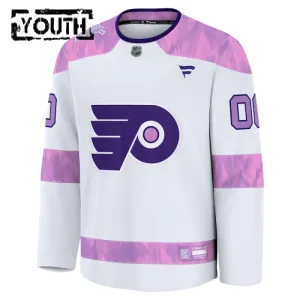 Fanatics Philadelphia Flyers Lasten Pelipaita 2024-2025 Hockey Fights Cancer Practice Valkoinen ( Omalla Nimellä )