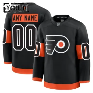 Fanatics Philadelphia Flyers Lasten Pelipaita 2024-2025 Kolmos Premium Musta ( Omalla Nimellä )