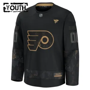 Fanatics Philadelphia Flyers Lasten Pelipaita 2024-2025 Military Appreciation Practice Musta ( Omalla Nimellä )