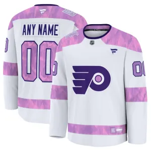 Fanatics Philadelphia Flyers Pelipaita 2024-2025 Hockey Fights Cancer Practice Valkoinen ( Omalla Nimellä )