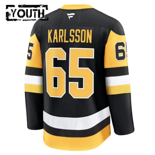 Fanatics Pittsburgh Penguins Erik Karlsson Lasten Pelipaita 2024-2025 Koti Premium Musta