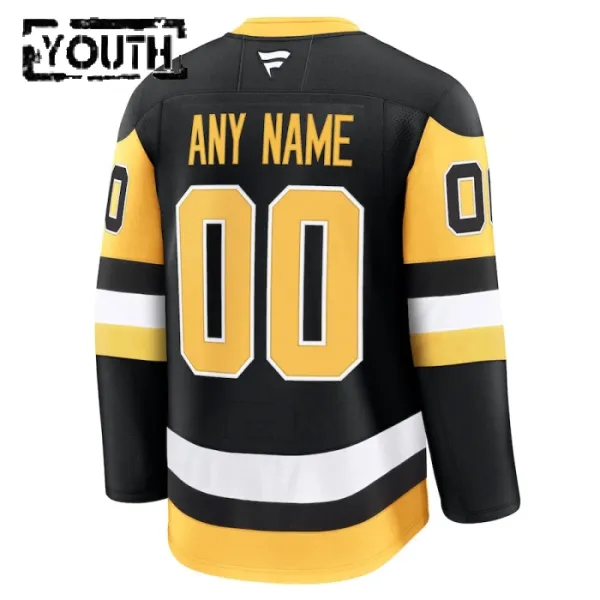 Fanatics Pittsburgh Penguins Lasten Pelipaita 2024-2025 Koti Premium Musta ( Omalla Nimellä )
