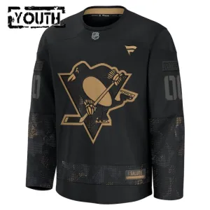 Fanatics Pittsburgh Penguins Lasten Pelipaita 2024-2025 Military Appreciation Practice Musta ( Omalla Nimellä )