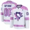 Fanatics Pittsburgh Penguins Pelipaita 2024-2025 Hockey Fights Cancer Practice Valkoinen ( Omalla Nimellä )