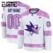 Fanatics San Jose Sharks Lasten Pelipaita 2024-2025 Hockey Fights Cancer Practice Valkoinen ( Omalla Nimellä )