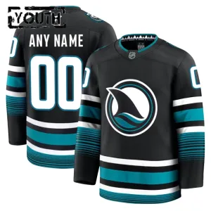 Fanatics San Jose Sharks Lasten Pelipaita 2024-2025 Kolmos Premium Musta ( Omalla Nimellä )