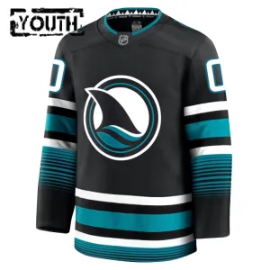 Fanatics San Jose Sharks Lasten Pelipaita 2024-2025 Kolmos Premium Musta ( Omalla Nimellä )