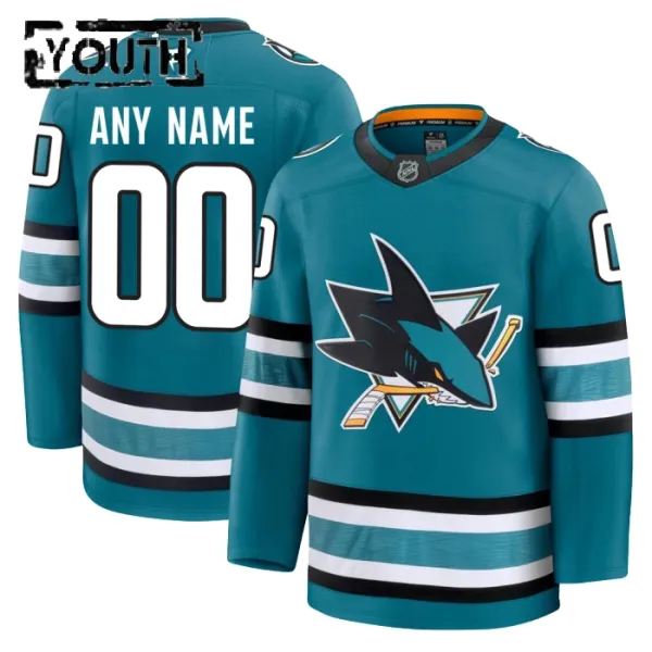 Fanatics San Jose Sharks Lasten Pelipaita 2024-2025 Koti Premium Teal ( Omalla Nimellä ) Fanatics San Jose Sharks Lasten Pelipaita 2024-2025 Koti Premium Teal ( Omalla Nimellä )