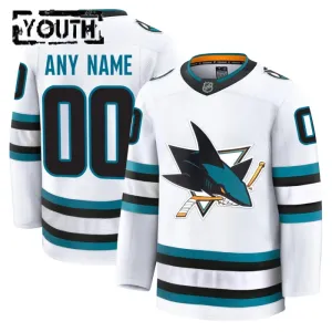 Fanatics San Jose Sharks Lasten Pelipaita 2024-2025 Vieras Premium Valkoinen ( Omalla Nimellä )