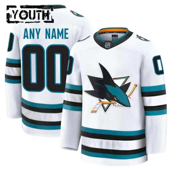 Fanatics San Jose Sharks Lasten Pelipaita 2024-2025 Vieras Premium Valkoinen ( Omalla Nimellä ) Fanatics San Jose Sharks Lasten Pelipaita 2024-2025 Vieras Premium Valkoinen ( Omalla Nimellä )