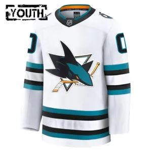 Fanatics San Jose Sharks Lasten Pelipaita 2024-2025 Vieras Premium Valkoinen ( Omalla Nimellä )