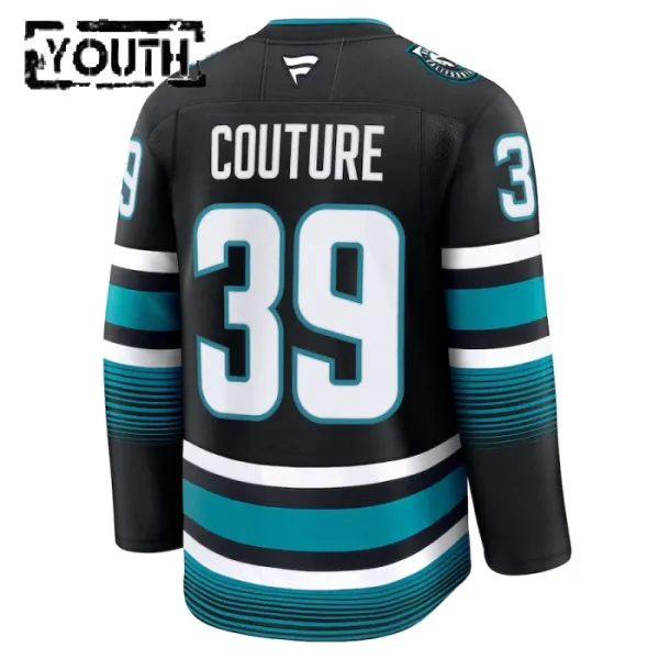 Fanatics San Jose Sharks Logan Couture Lasten Pelipaita 2024-2025 Kolmos Premium Musta