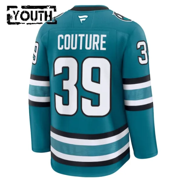 Fanatics San Jose Sharks Logan Couture Lasten Pelipaita 2024-2025 Koti Premium Teal
