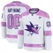 Fanatics San Jose Sharks Pelipaita 2024-2025 Hockey Fights Cancer Practice Valkoinen ( Omalla Nimellä )
