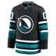 Fanatics San Jose Sharks Pelipaita 2024-2025 Kolmos Premium Musta ( Omalla Nimellä )