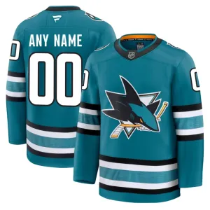 Fanatics San Jose Sharks Pelipaita 2024-2025 Koti Premium Teal ( Omalla Nimellä )