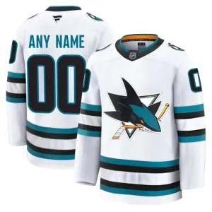 Fanatics San Jose Sharks Pelipaita 2024-2025 Vieras Premium Valkoinen ( Omalla Nimellä )