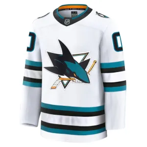 Fanatics San Jose Sharks Pelipaita 2024-2025 Vieras Premium Valkoinen ( Omalla Nimellä )