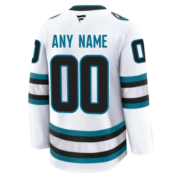 Fanatics San Jose Sharks Pelipaita 2024-2025 Vieras Premium Valkoinen ( Omalla Nimellä )
