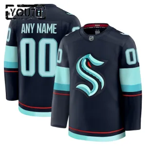 Fanatics Seattle Kraken Lasten Pelipaita 2024-2025 Koti Premium Navy ( Omalla Nimellä )