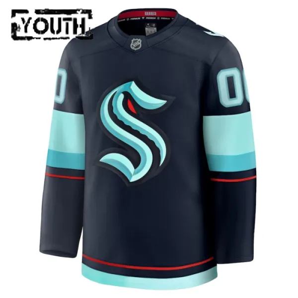 Fanatics Seattle Kraken Lasten Pelipaita 2024-2025 Koti Premium Navy ( Omalla Nimellä )