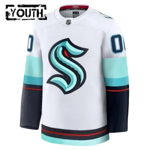 Fanatics Seattle Kraken Lasten Pelipaita 2024-2025 Vieras Premium Valkoinen ( Omalla Nimellä )