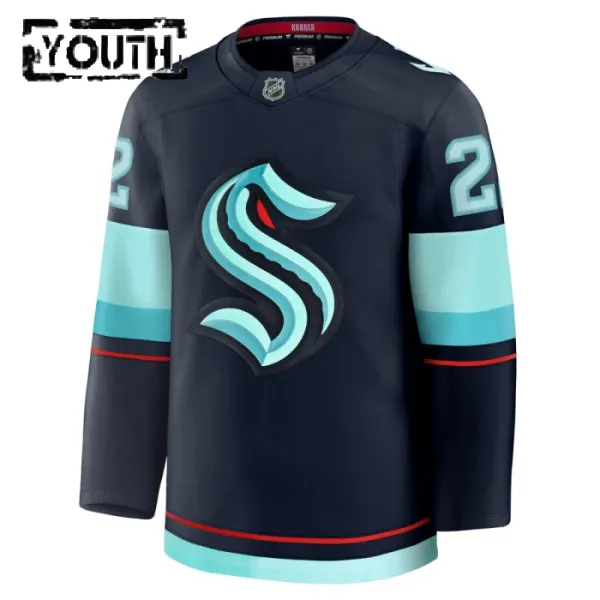 Fanatics Seattle Kraken Oliver Bjorkstrand Lasten Pelipaita 2024-2025 Koti Premium Navy