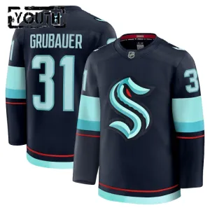 Fanatics Seattle Kraken Philipp Grubauer Lasten Pelipaita 2024-2025 Koti Premium Navy