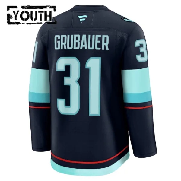 Fanatics Seattle Kraken Philipp Grubauer Lasten Pelipaita 2024-2025 Koti Premium Navy