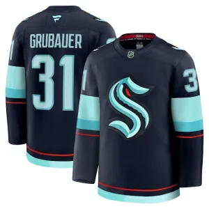 Fanatics Seattle Kraken Philipp Grubauer Pelipaita 2024-2025 Koti Premium Navy