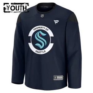 Fanatics Seattle Kraken Team Lasten Pelipaita 2024-2025 Practice Navy ( Omalla Nimellä )