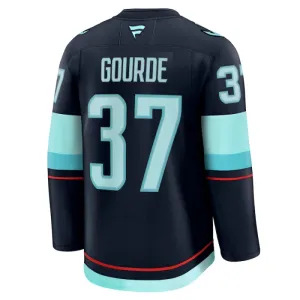 Fanatics Seattle Kraken Yanni Gourde Pelipaita 2024-2025 Koti Premium Navy