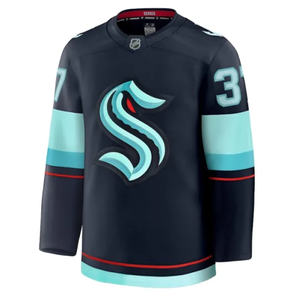 Fanatics Seattle Kraken Yanni Gourde Pelipaita 2024-2025 Koti Premium Navy